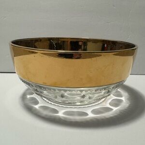 Vintage Kings Crown Thumbprint Large Serving Bowl With Wide Gold Band